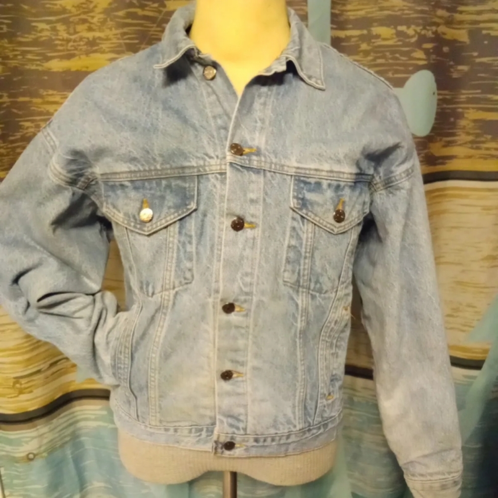 Sz M  Vintage Troy Mills  Trucker Jacket Blanket Lining 80s Medium